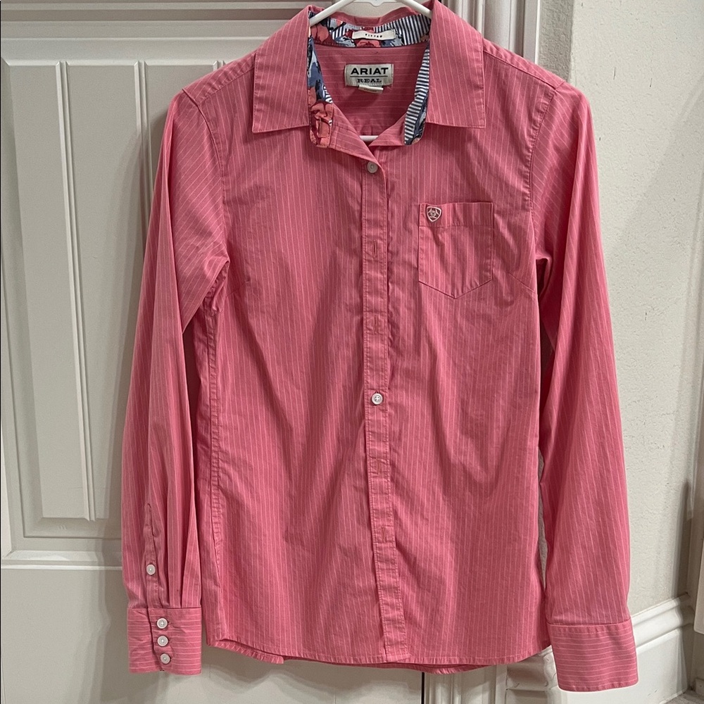 Ariat Coral Striped Long Sleeve Shirt